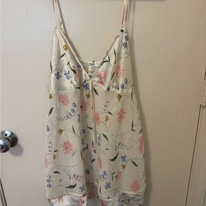 Secret Treasures Floral Chemise in Cream and Pink